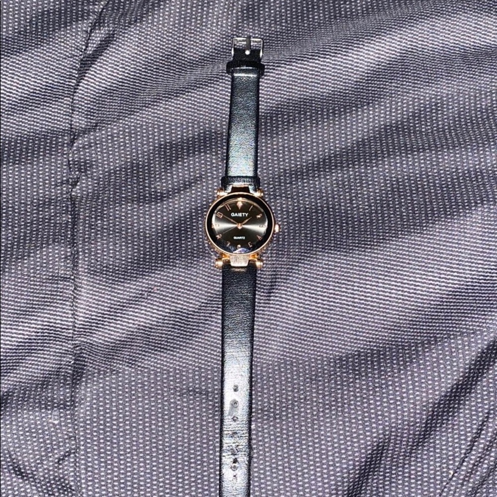 Black and Rose Gold Watch